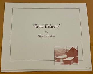 "RURAL DELIVERY"  REMARQUE PRINT by WARD NICHOLS, SIGNED/NUMBERED 9/25 
