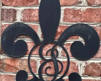 METAL FLEUR DE LIS "J" MONOGRAM WALL ART