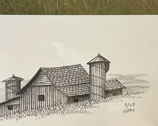 FRAMED/MATTED “TRANQUIL INTERLUDE”  by WARD NICHOLS, REMARQUE, SIGNED/NUMBERED  9/25