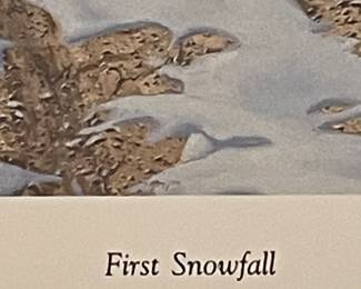 "FIRST SNOWFALL"  REMARQUE PRINT by WARD NICHOLS, SIGNED/NUMBERED 9/25