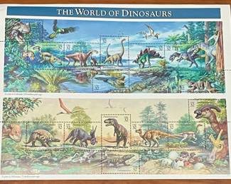 "THE WORLD OF DINOSAURS" STAMP SHEET