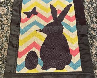 BURLAP PANEL  EASTER MINI GARDEN FLAG