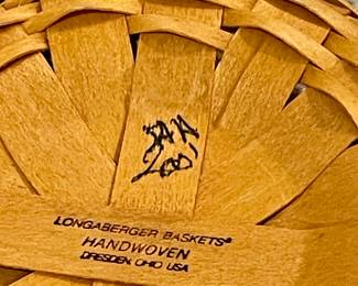 LONGABERGER BASKET WITH LINER AND DIVIDED INSERT