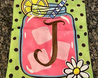  "J" LEMONADE JAR MINI GARDEN FLAG