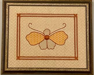 FRAMED INTRICATE CROSS-STITCH/NEEDLE WORK