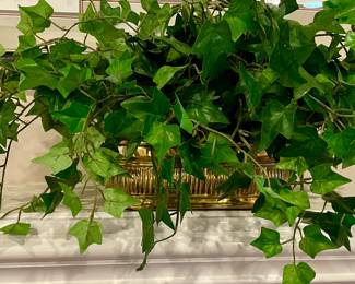 FAUX IVY IN BRASS BOWL
