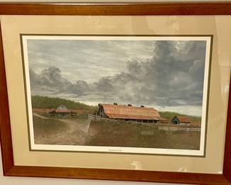 FRAMED/MATTED "SHENANDOAH FARM" BY WARD NICHOLS (SIGNED/NUMBERED)  215/750