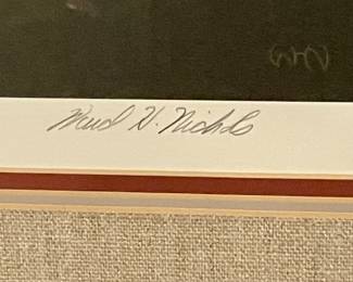 FRAMED/MATTED “NIGHT FALL”  by WARD NICHOLS, REMARQUE, SIGNED/NUMBERED  9/25