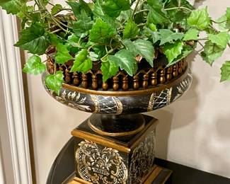 FAUX FOLIAGE IN PEDESTAL URN