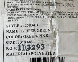 GREEN/PINK/WHITE RUG