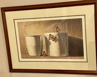 FRAMED/MATTED "STILL LIFE WITH BUTTERFLIES" BY WARD NICHOLS (SIGNED/NUMBERED) 370/750