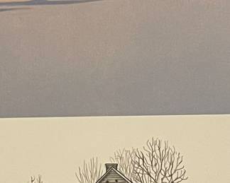 "WINTER GLOW"  REMARQUE PRINT by WARD NICHOLS, SIGNED/NUMBERED 9/25