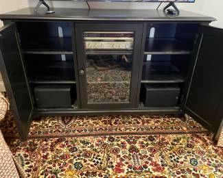 BLACK 3-DOOR MEDIA CABINET
