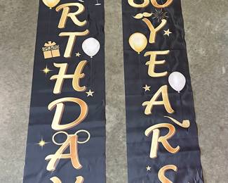 80TH BIRTHDAY VERTICAL BANNERS SET