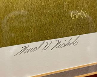 FRAMED/MATTED “TRANQUIL INTERLUDE”  by WARD NICHOLS, REMARQUE, SIGNED/NUMBERED  9/25