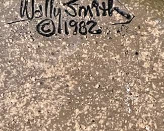 POTTERY JAR WITH CORK STOPPER  -                      WALLY SMITH -1982