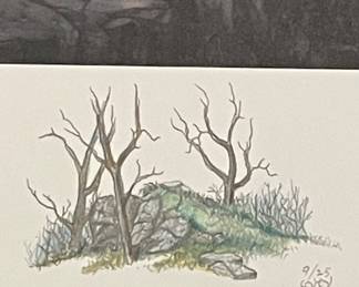 "THE SECRET PLACE"  REMARQUE PRINT by WARD NICHOLS, SIGNED/NUMBERED 9/25