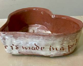 TERRACOTTA POTTERY HEART DISH