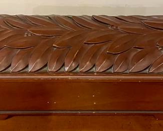 CARVED TOP WOODEN BOX