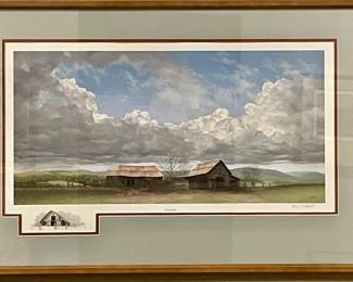 FRAMED/MATTED “TESTIMONIAL”  by WARD NICHOLS, REMARQUE, SIGNED/NUMBERED  9/25