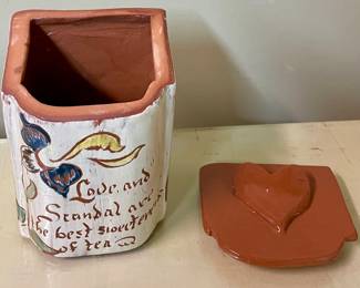TERRACOTTA POTTERY SALT BOX