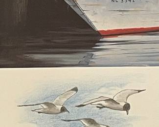 "HARBOR REFLECTIONS"  REMARQUE LITHOGRAPH by WARD NICHOLS, SIGNED/NUMBERED 9/25