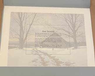 "FIRST SNOWFALL"  REMARQUE PRINT by WARD NICHOLS, SIGNED/NUMBERED 9/25