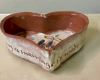 TERRACOTTA POTTERY HEART DISH