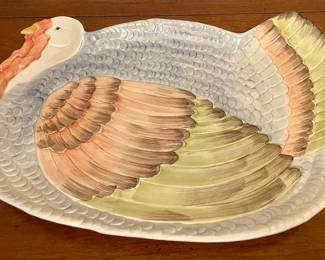 FITZ  FLOYD TURKEY TUREEN WITH LADLE AND PLATTER