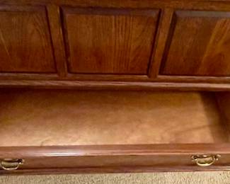 OAK CEDAR-LINED CHEST WITH DRAWER