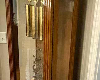 STUNNING GRANDFATHER "NEW ENGLAND CLOCK" WITH HAND-CRAFTED OAK CABINET