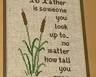 FRAMED CROSS-STITCH WALL ART