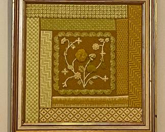 FRAMED INTRICATE CROSS-STITCH/NEEDLE WORK