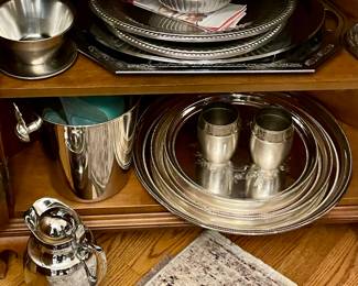 SILVER-PLATE TRAYS, MISC.