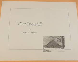 "FIRST SNOWFALL"  REMARQUE PRINT by WARD NICHOLS, SIGNED/NUMBERED 9/25