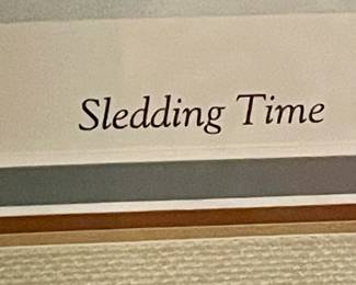FRAMED/MATTED “SLEDDING TIME”  by WARD NICHOLS, REMARQUE, SIGNED/NUMBERED  9/25