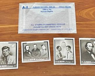 AJMAN MICHEL "HUMAN RIGHTS" 1968 QTY - 6