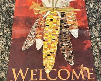 INDIAN CORN WELCOME MINI GARDEN FLAG