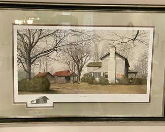 FRAMED/MATTED “QUIET SUNDAY” by WARD NICHOLS, REMARQUE, SIGNED/NUMBERED  14/25