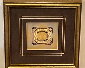 FRAMED INTRICATE CROSS-STITCH/NEEDLE WORK