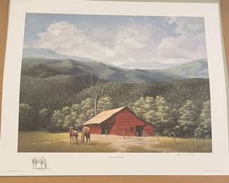"PEACE IN THE VALLEY"  REMARQUE PRINT by WARD NICHOLS, SIGNED/NUMBERED 9/25