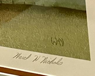 FRAMED/MATTED “TESTIMONIAL”  by WARD NICHOLS, REMARQUE, SIGNED/NUMBERED  9/25