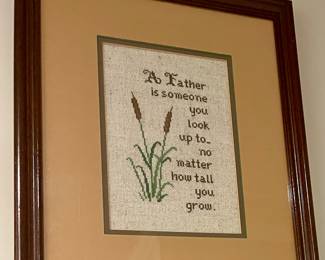 FRAMED CROSS-STITCH WALL ART