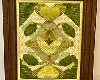 FRAMED INTRICATE CROSS-STITCH/NEEDLE WORK