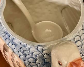 FITZ  FLOYD TURKEY TUREEN WITH LADLE AND PLATTER