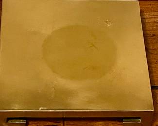 DELFT  "SALEM" DECORATIVE URN WITH BRASS LID AND PEDESTAL