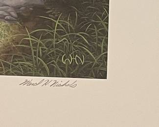 "REFLECTIONS ON FISHER PARK"  REMARQUE PRINT by WARD NICHOLS, SIGNED/NUMBERED 9/25