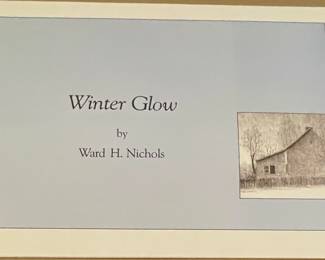 "WINTER GLOW"  REMARQUE PRINT by WARD NICHOLS, SIGNED/NUMBERED 9/25