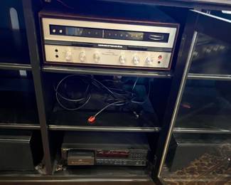 BLACK 3-DOOR MEDIA CABINET