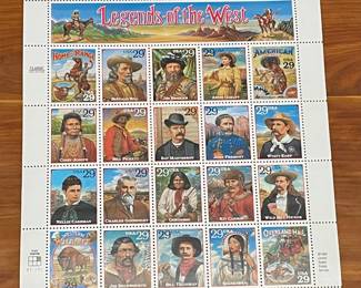 LEGENDS OF THE WEST STAMP SHEET